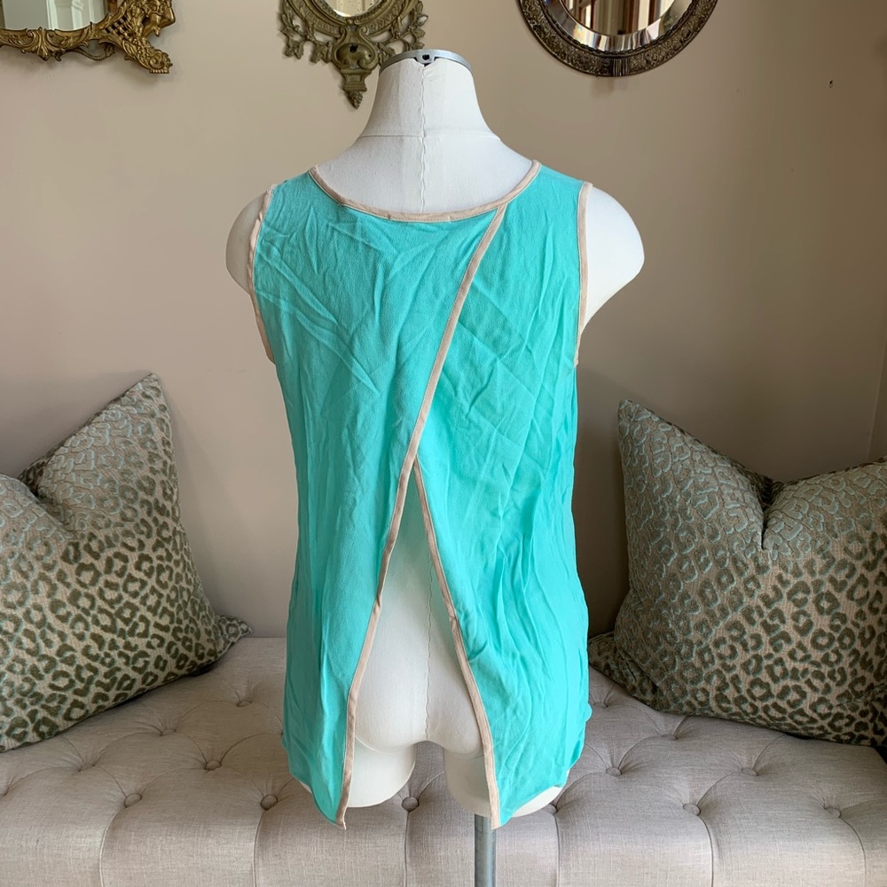 Ella Moss Turquoise Split Back Tank